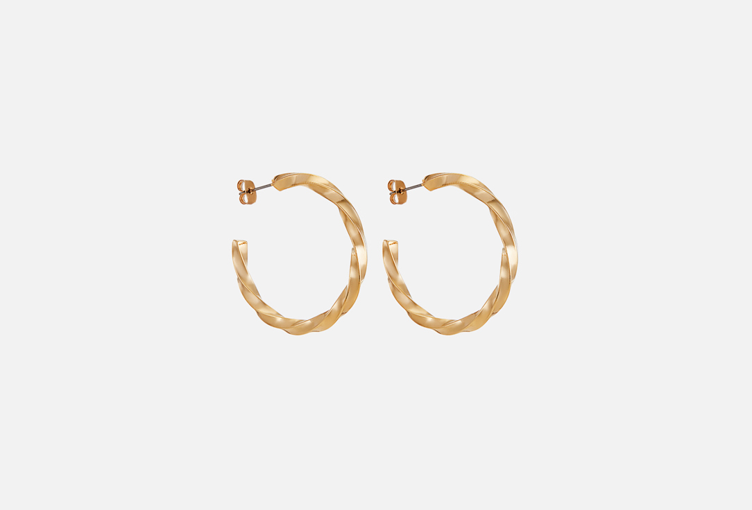 Изображение товара Серьги Free Form Jewelry золотистые незавершенные перевитые кольца