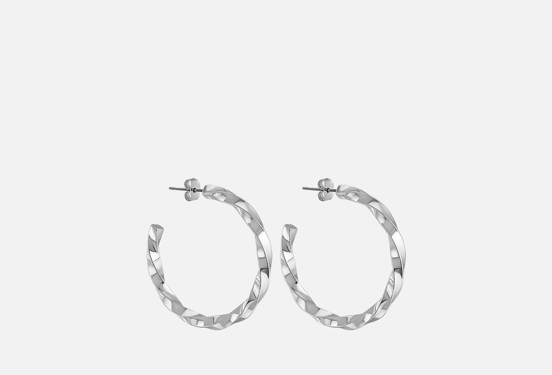 Изображение товара Серьги из латунных колец Free Form Jewelry серебристого цвета