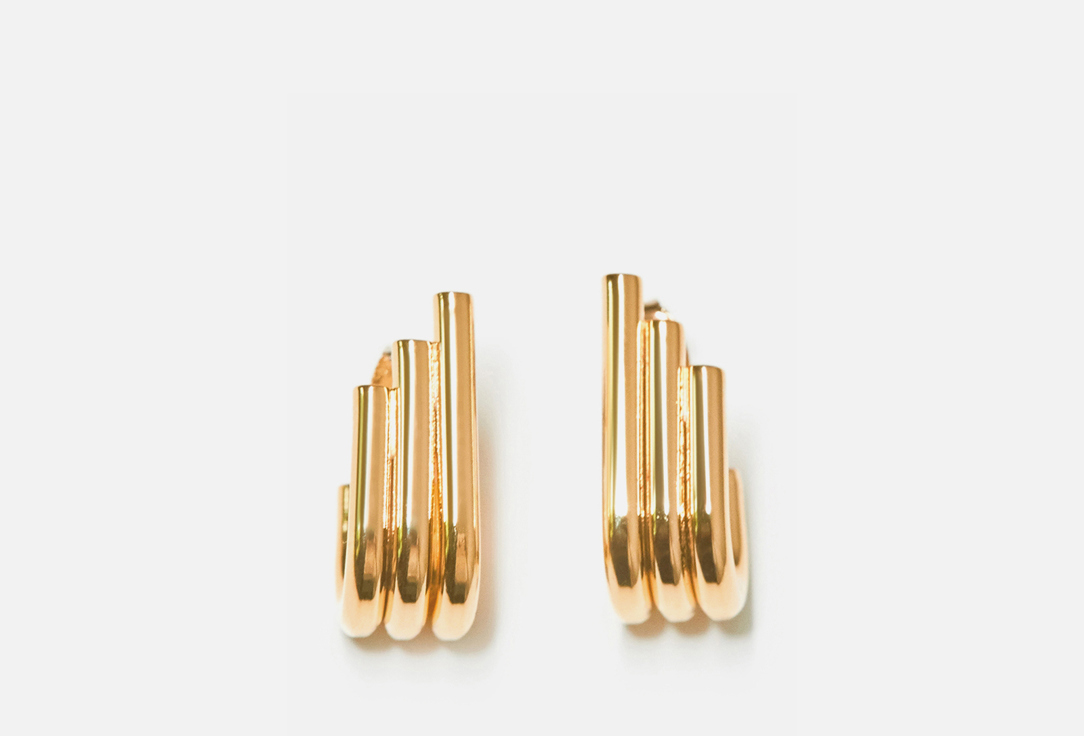 

Серьги FREE FORM JEWELRY, Золотистые разноуровневые трубочки 2 шт