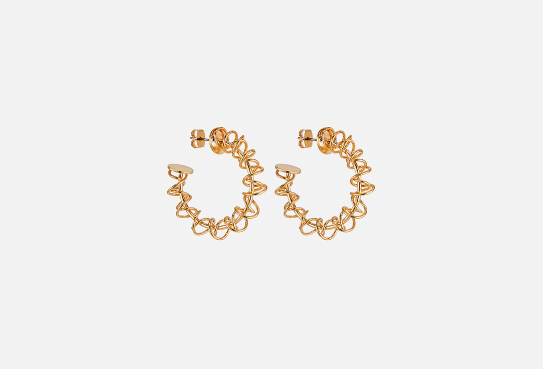 Изображение товара Серьги Free Form Jewelry золотистые кольца обвитые спиралью