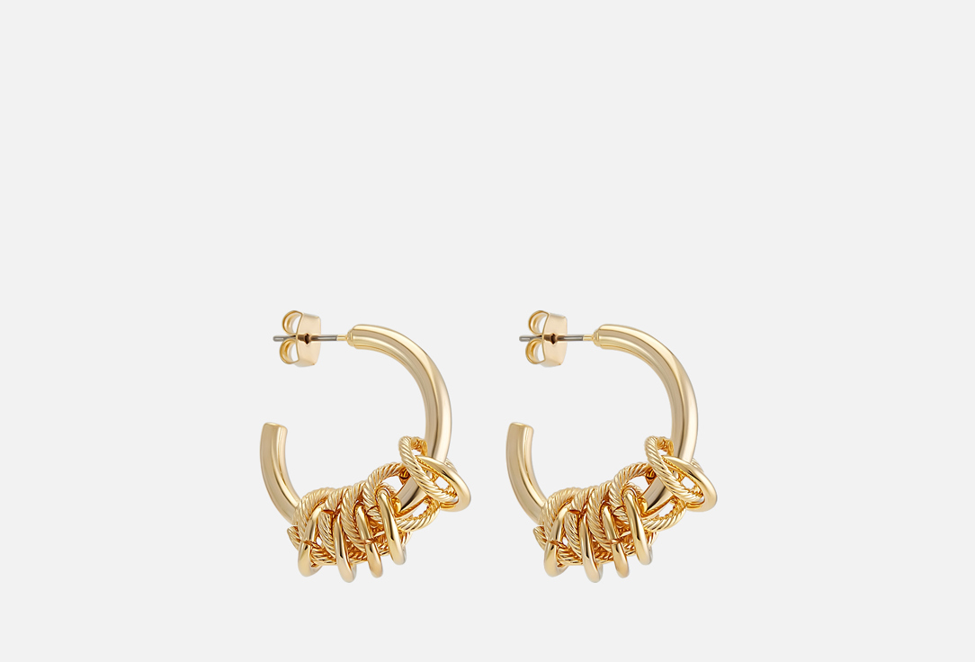 Изображение товара Серьги Free Form Jewelry золотистые маленькие кольца