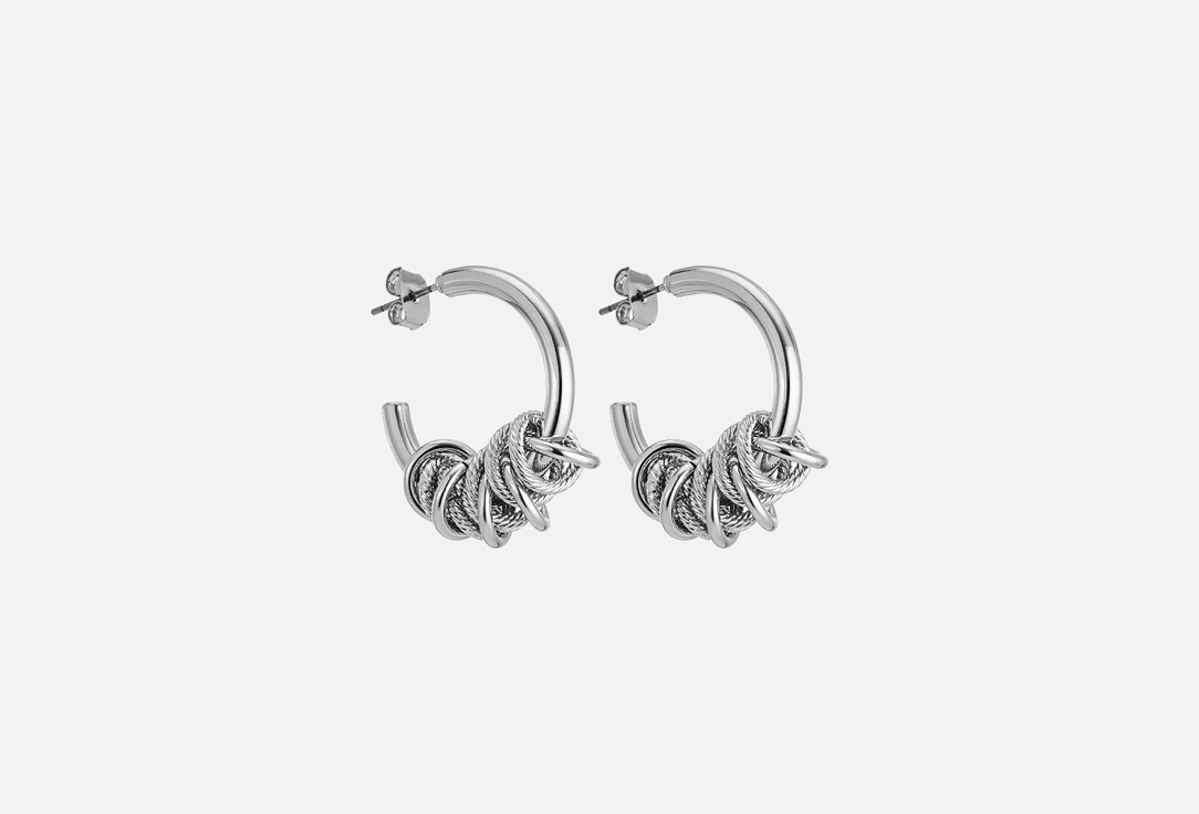 Изображение товара Серебристые маленькие кольца серьги из латуни для женщин