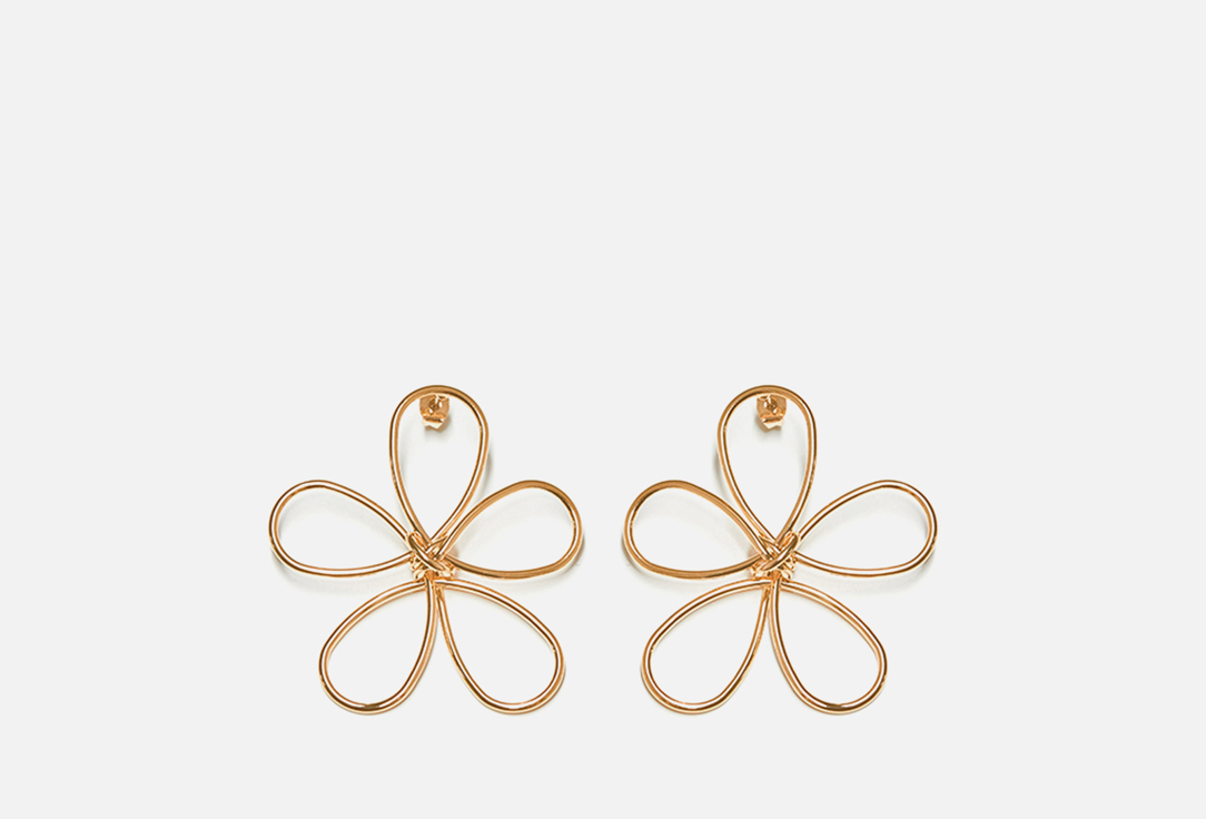 

Серьги FREE FORM JEWELRY, Золотистые цветок пятилистник 2 шт