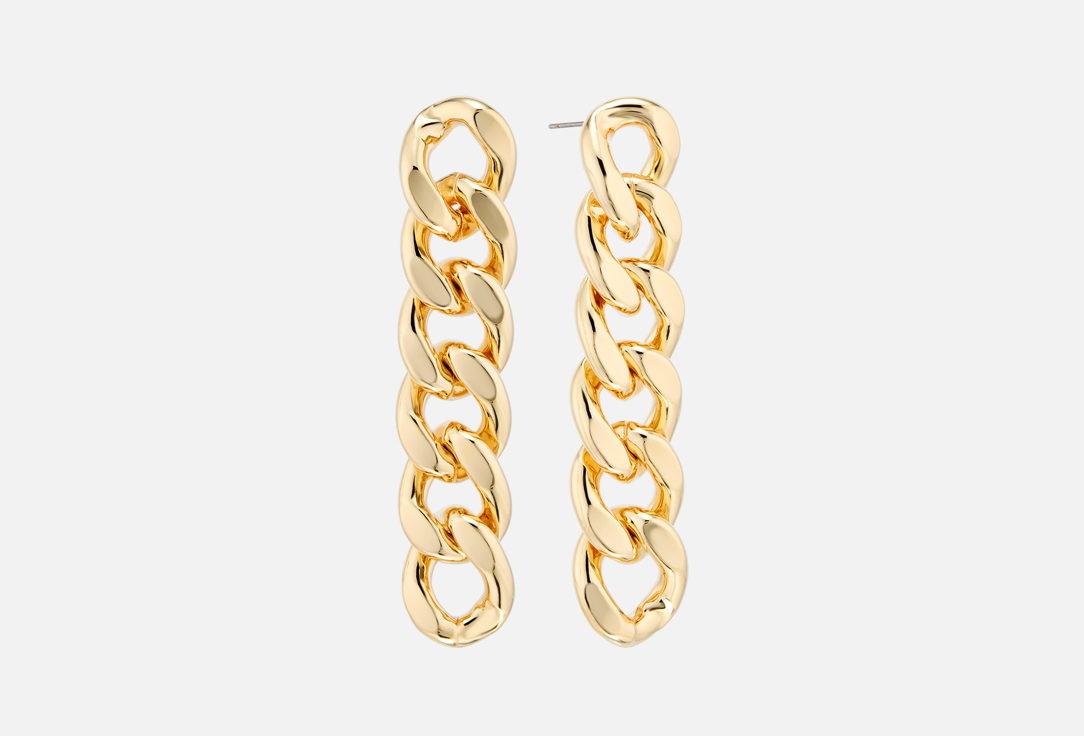 

Серьги FREE FORM JEWELRY, Золотистые крупная цепь 2 шт