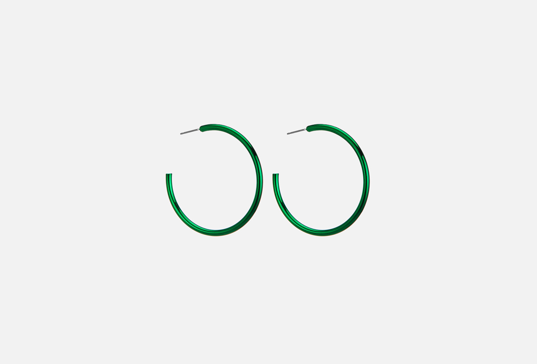 Изображение товара Зеленые серьги-кольца из латунь от Free Form Jewelry для женщин