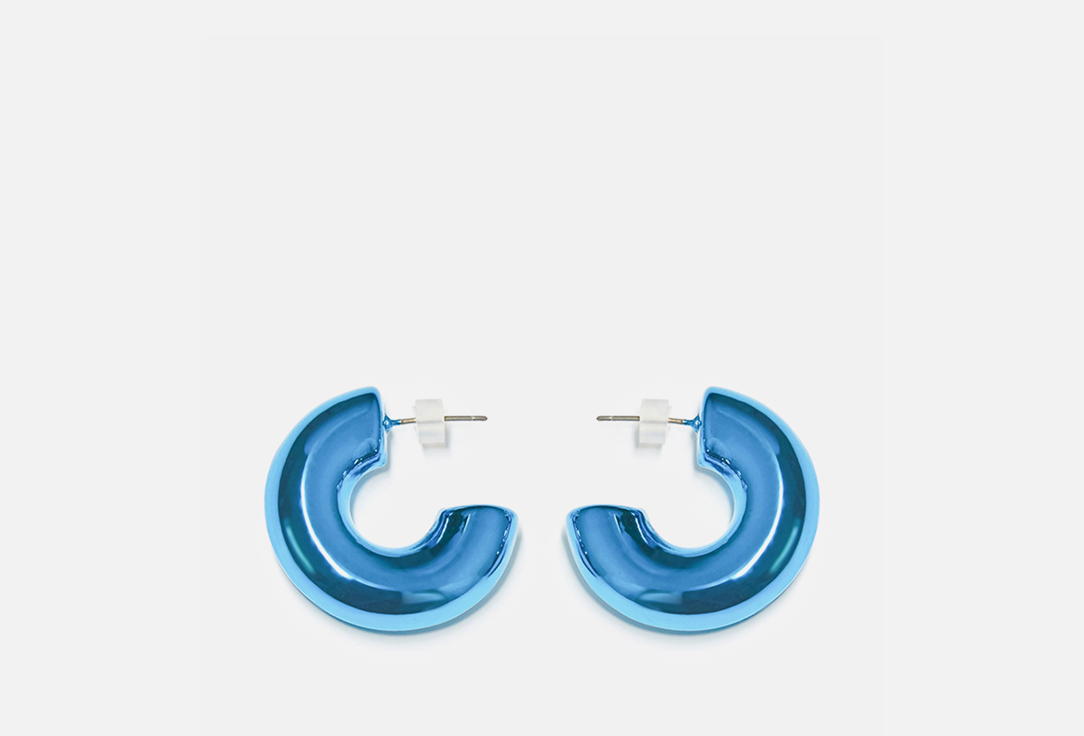 Изображение товара Серьги Free Form Jewelry синие дутые полукольца