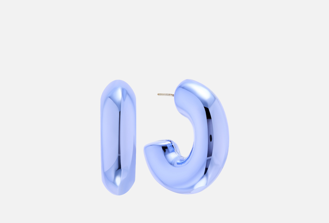 

Серьги FREE FORM JEWELRY, Фиолетовые дутые полукольца 2 шт