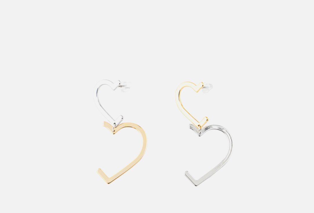 Изображение товара Серьги Free Form Jewelry Биколорные полусердца