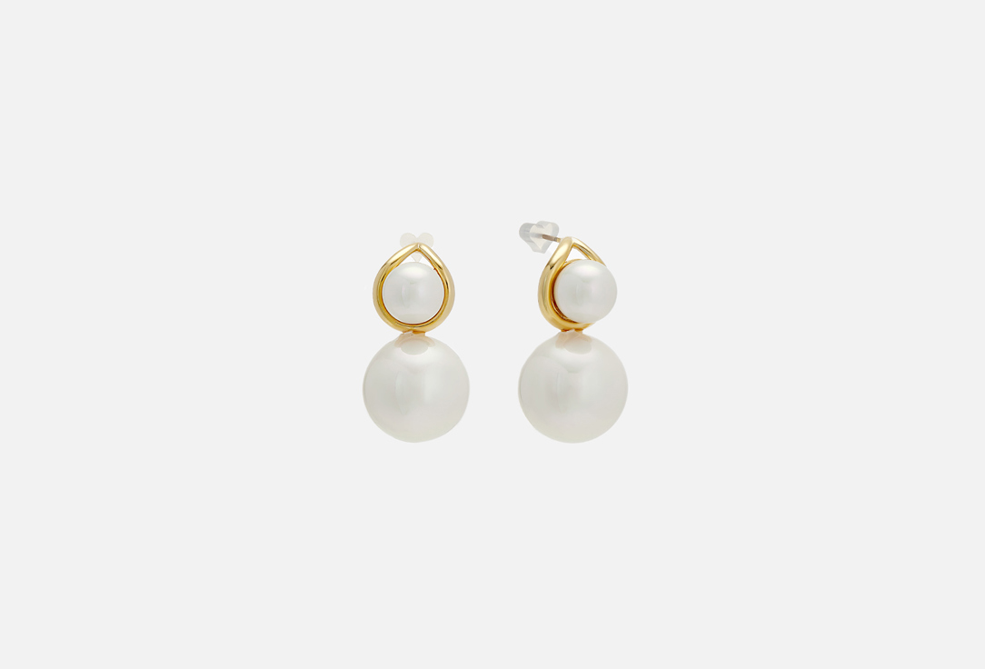 Изображение товара Золотистые серьги с искусственным жемчугом для женщин 2730 рублей