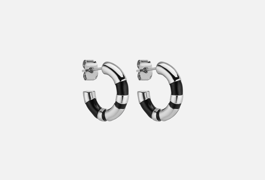 

Хупы FREE FORM JEWELRY, Серебристо-черные малые 2 шт