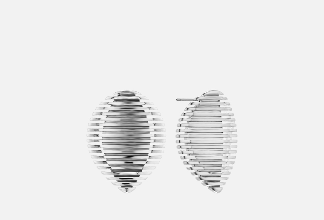 Серебристые футуристичные серьги 2 шт 3749₽