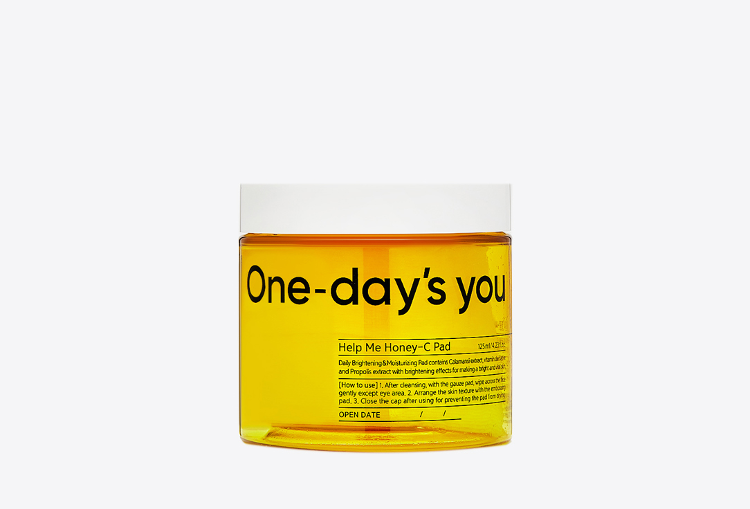 диски для лица help me real collagen Диски для сияния кожи лица ONE-DAYS YOU Help Me Honey-C Pad 60 шт