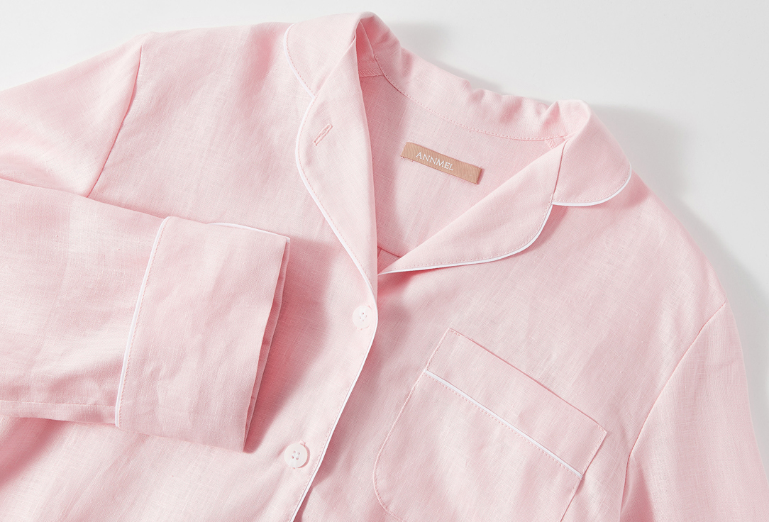 Пижама AnnMel нежно-розовая с белым кантом Нежно-розовый/Белый