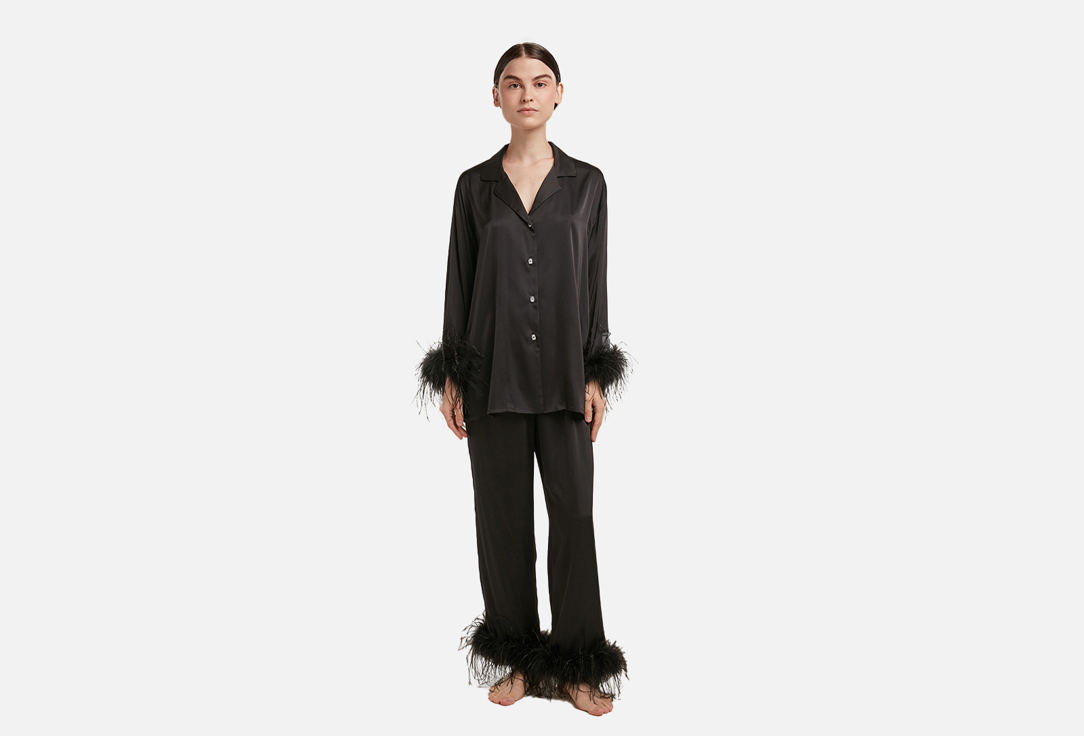 пижама ANNMEL Черная M мл пижама женская valmay рубашка бриджи персиковая принт перья vm1164