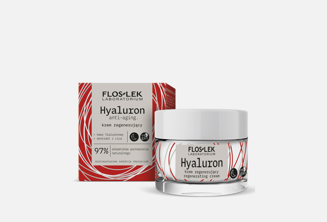 Ночной крем для лица FLOSLEK Hyaluron anti-aging REGENERATING CREAM 50 мл цена и фото