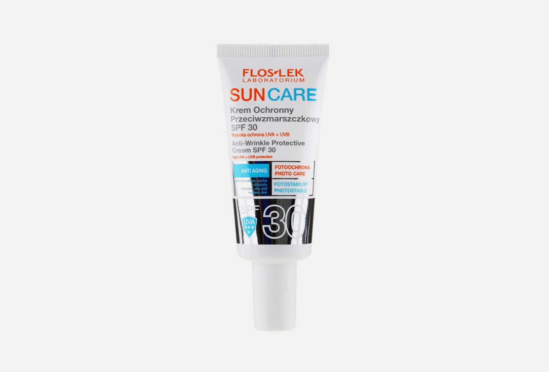 Солнцезащитный крем для лица FLOSLEK SUN CARE Anti-Wrinkle Protective Cream, SPF 30 30 мл 911 крем кидс защитный против ветра мороза 50г