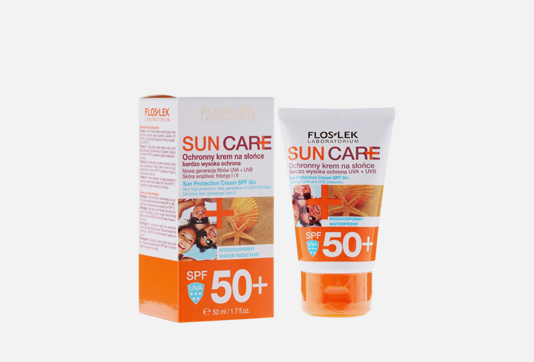 Солнцезащитный крем для лица и тела FLOSLEK SUN CARE Sun protection cream, SPF 50+ 50 мл крем для лица floslek white