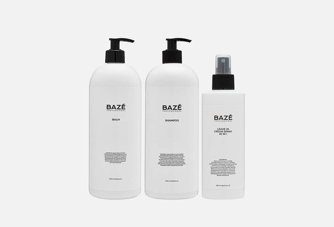 Набор для ухода за волосами Baze Professional shampoo, balm, spray 