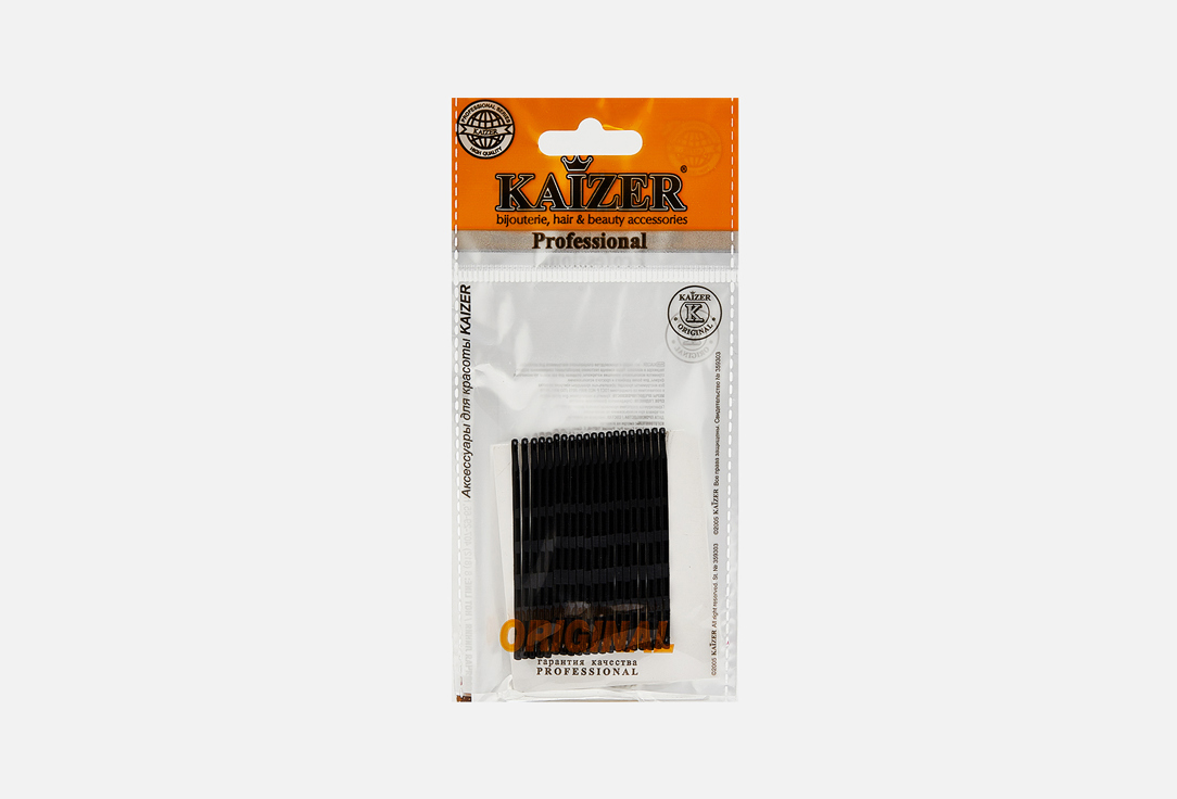 Невидимки для волос KAIZER Black 60 mm 20 шт