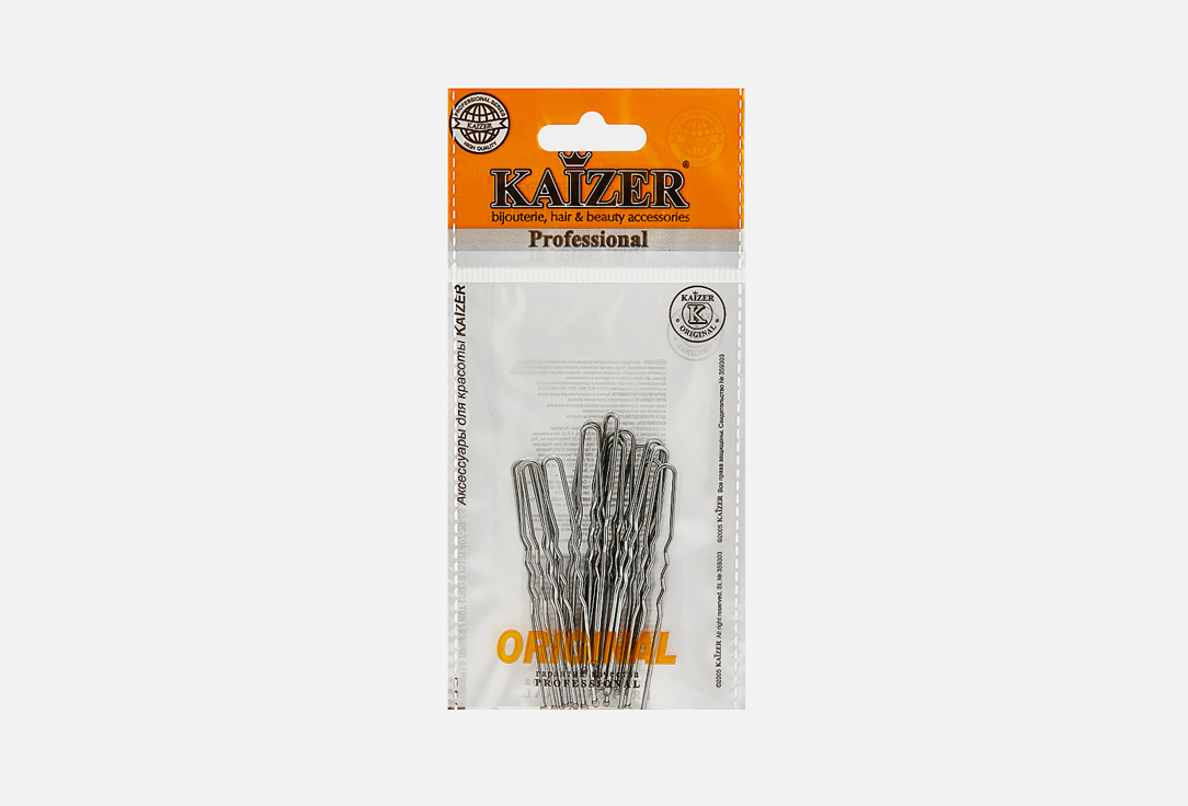 Металическая шпилька для волос KAIZER Silver 1 шт книпсер kaizer 402004 серебро
