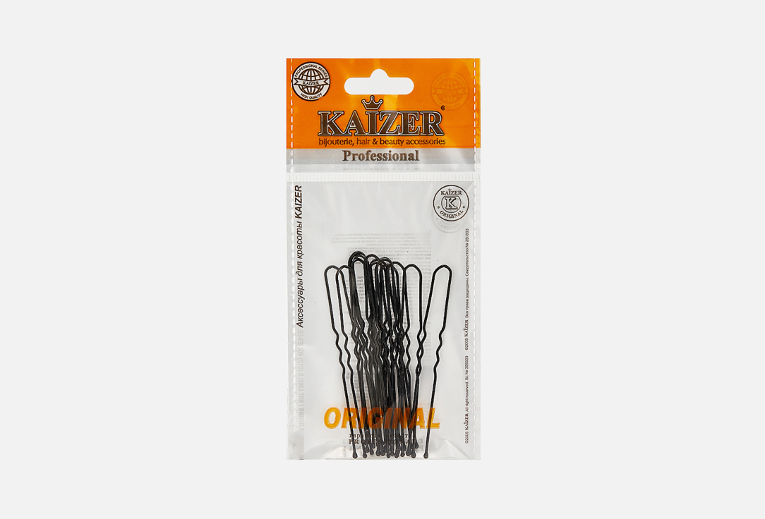 Металическая шпилька для волос KAIZER Black 70 mm 15 шт