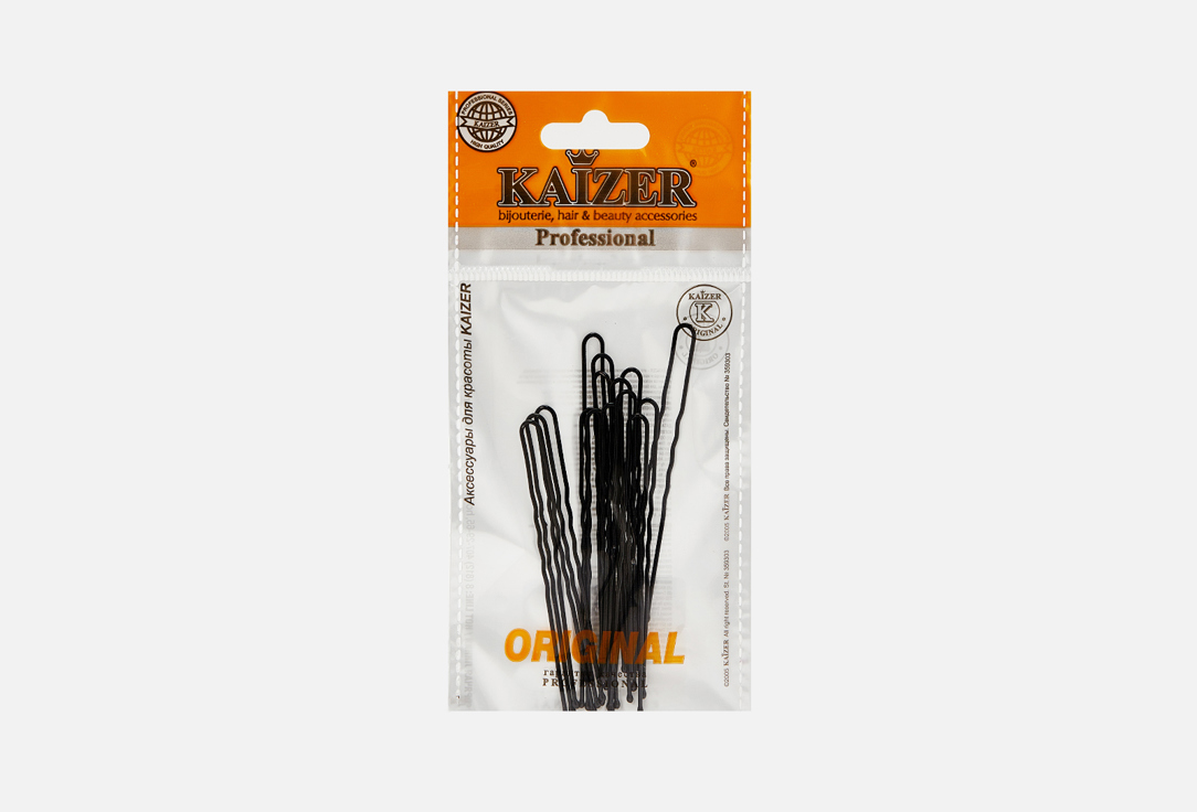 цена Металическая шпилька для волос KAIZER Black 80 mm 15 шт