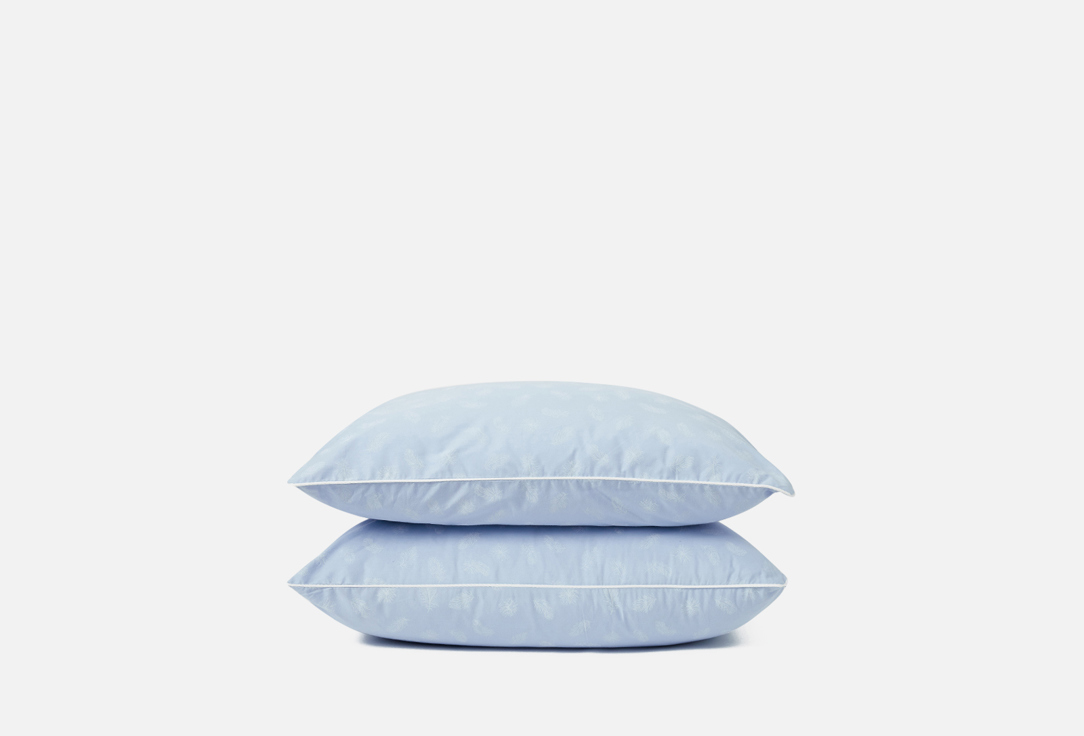 Комплект наперников DREAM TIME Перышки, голубой, 70х70 2 шт