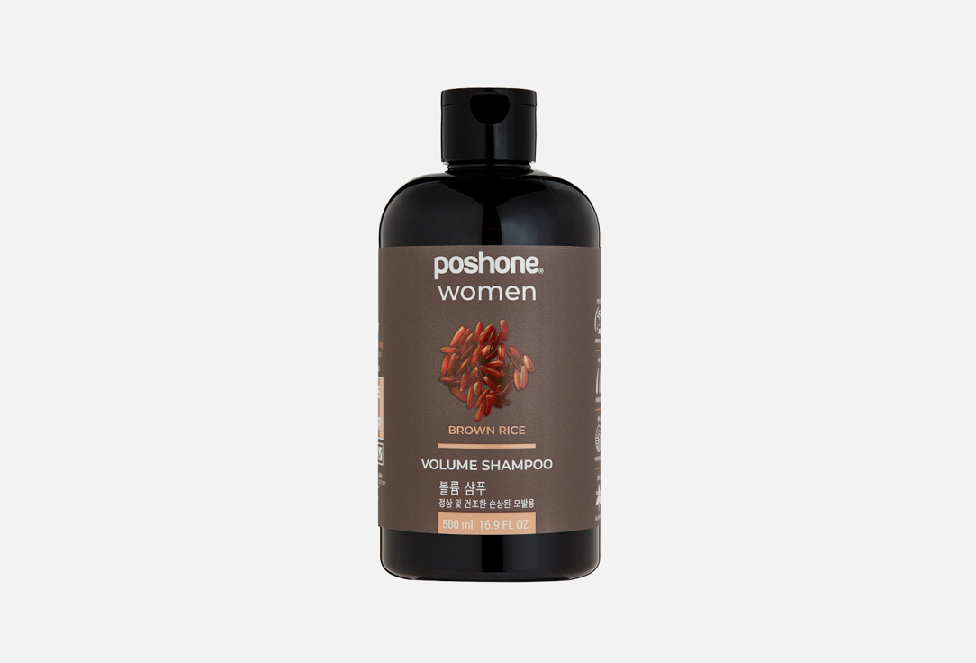 Шампунь для придания объема волосам POSHONE Brown rice volume 500 мл цена и фото