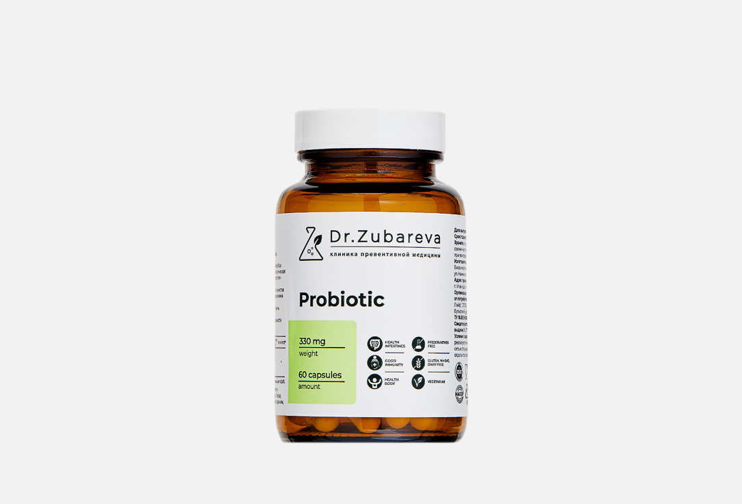 БАД для детокса DR.ZUBAREVA Лактобактерии, бифидобактерии 60 шт пробиотики