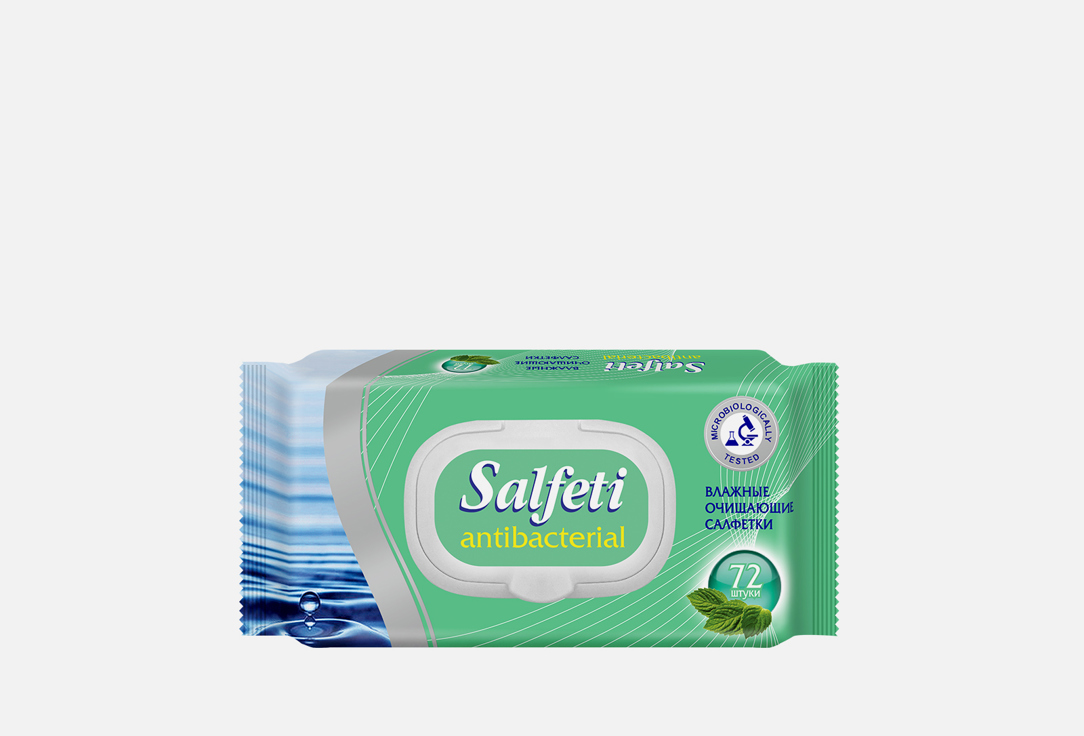 цена Антибактериальные влажные салфетки SALFETI Antibac 72 шт