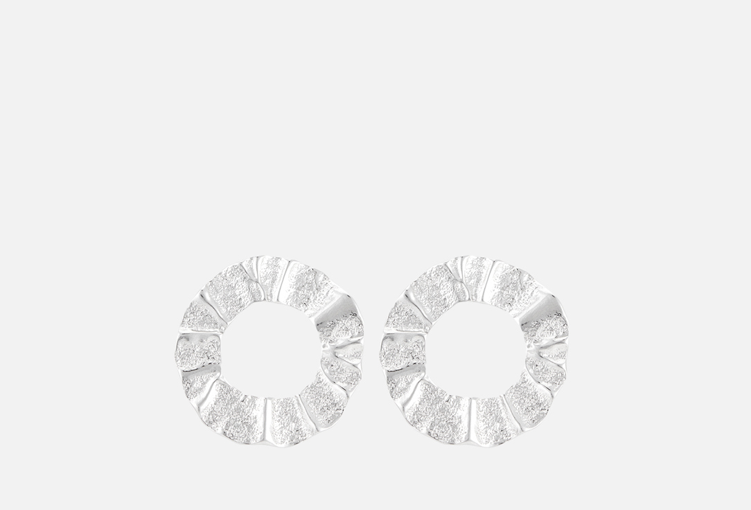 Изображение товара Серьги-пусеты серебряные Sbleskom Мятые круги