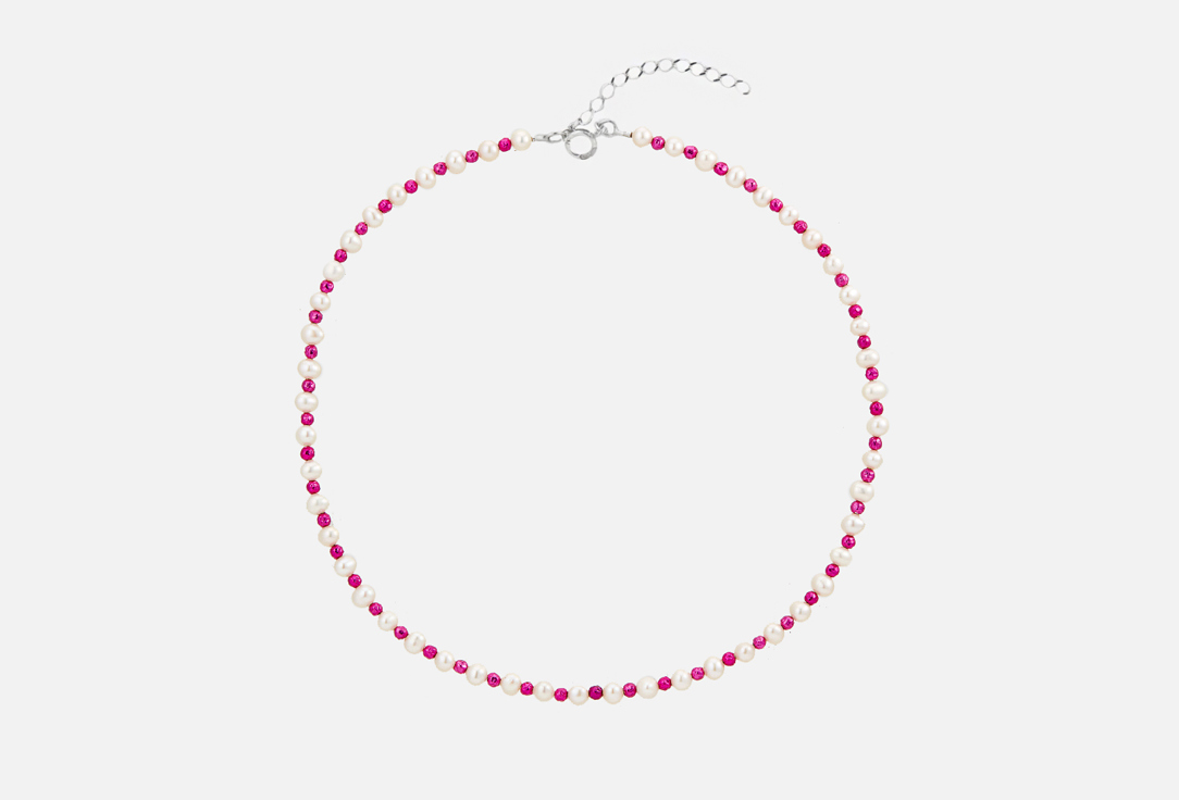 

Колье серебряное SBLESKOM, С жемчугом Dropfuchsia 1 шт