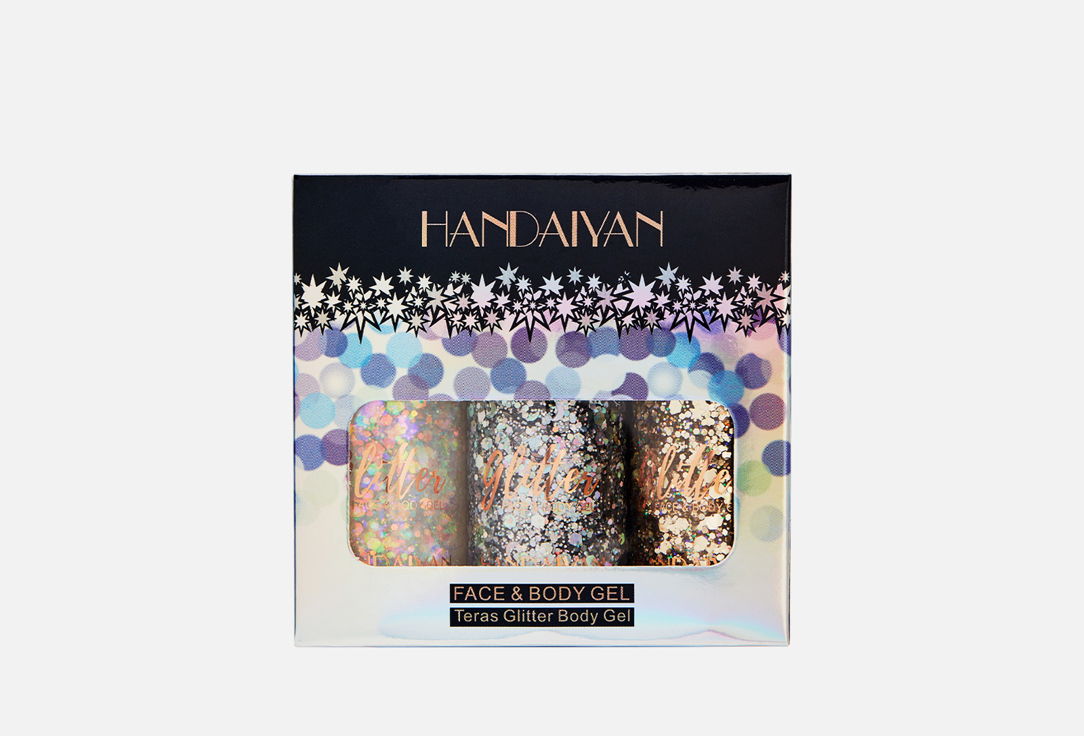

Набор глиттеров для лица и тела HANDAIYAN, Гелевых, 3 оттенка 3 шт