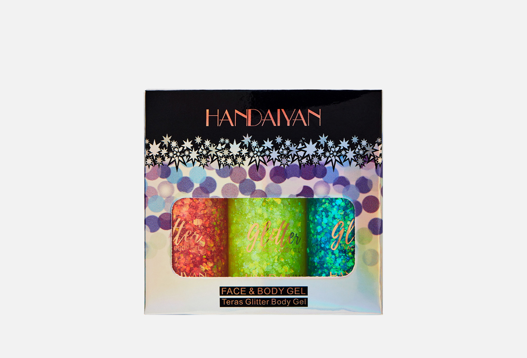 

Набор глиттеров для лица и тела HANDAIYAN, Гелевых, 3 оттенка 3 шт