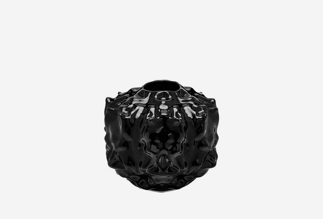 Ваза DOM Черная глазурь 6,5 см 8 см ваза glasar фарфоровая на бронзовом основании 18x18x30см