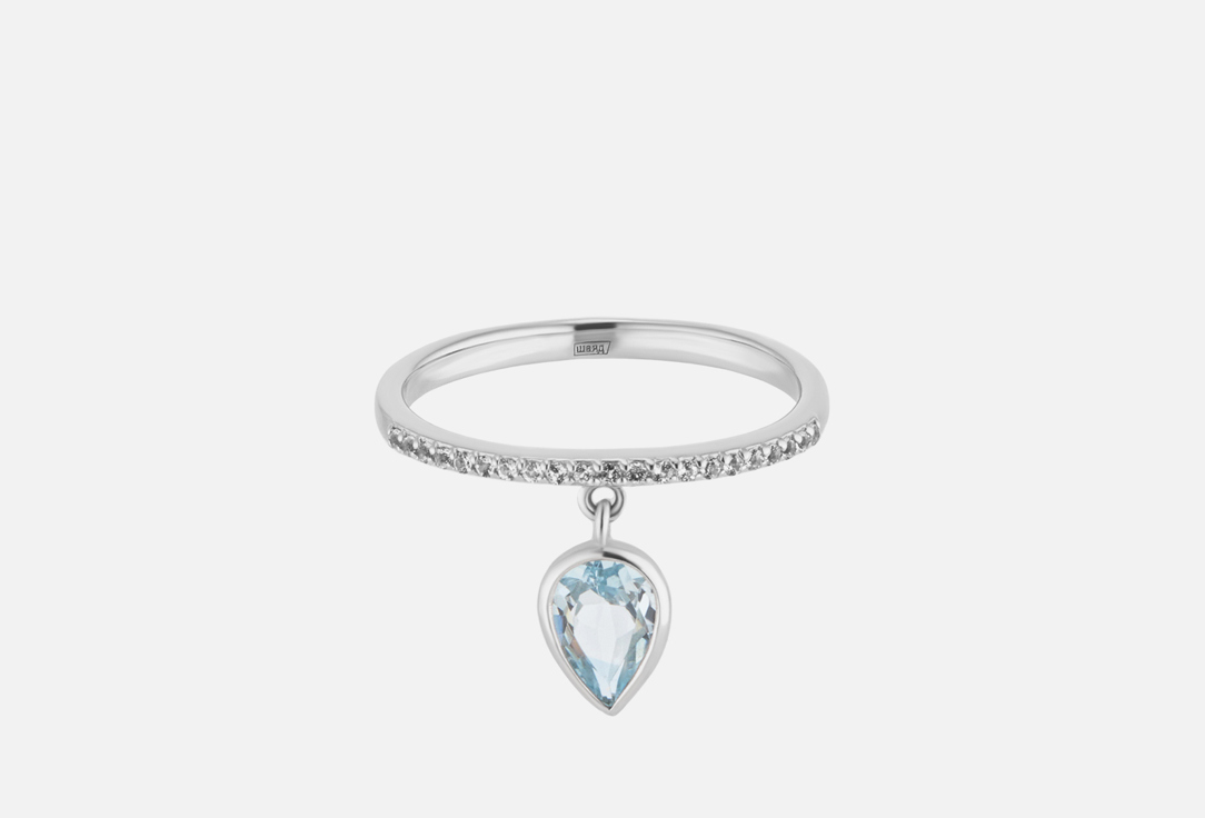Изображение товара Кольцо-дорожка серебряное SECRETS jewelry с каплей голубого топаза