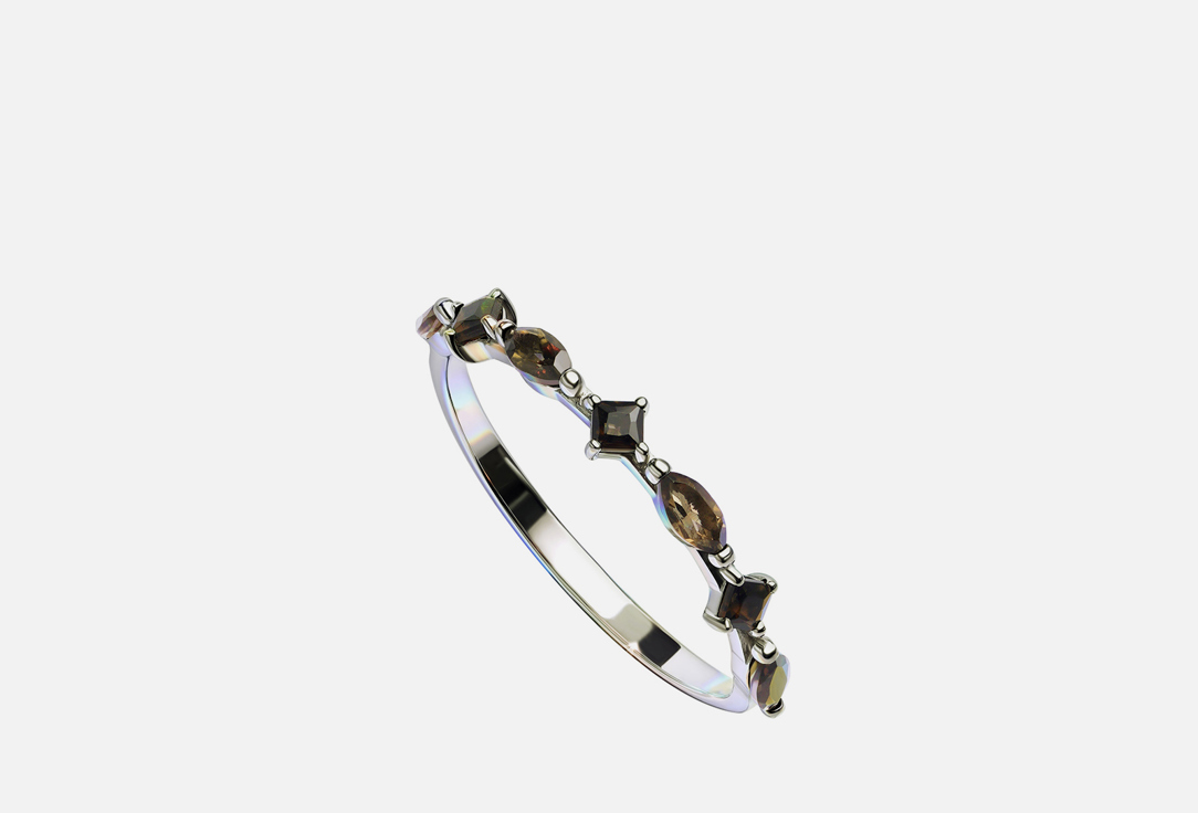 Изображение товара Кольцо серебряное SECRETS jewelry Кружевное с дымчатыми топазами