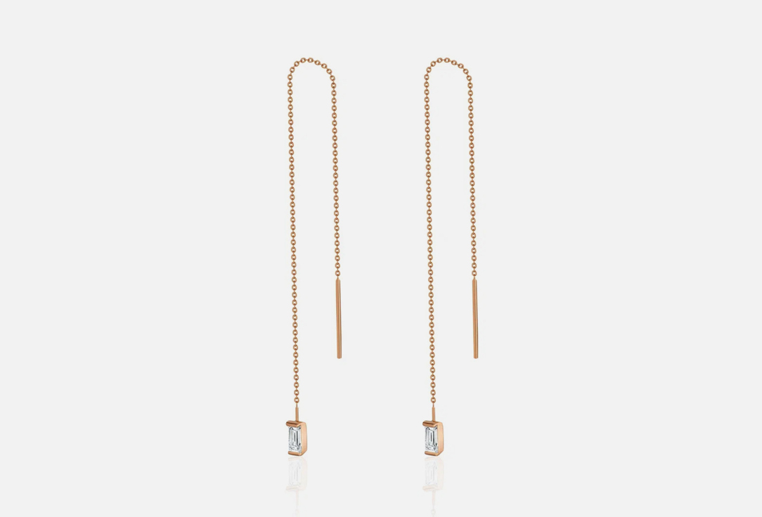 Изображение товара Серьги-протяжки серебряные SECRETS jewelry с хрусталём в позолоте