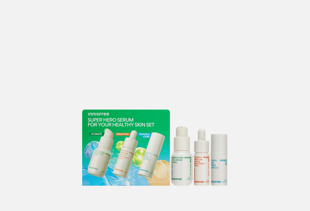 Мини-набор из сывороток для лица Innisfree Super hero serum for your healthy skin set 