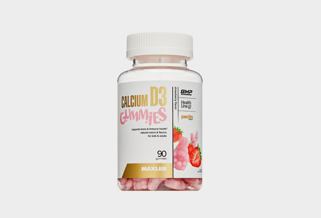 Комплекс витаминов для поддержки опорно-двигательного аппарата MAXLER Calcium D3 Gummies, Клубника 
