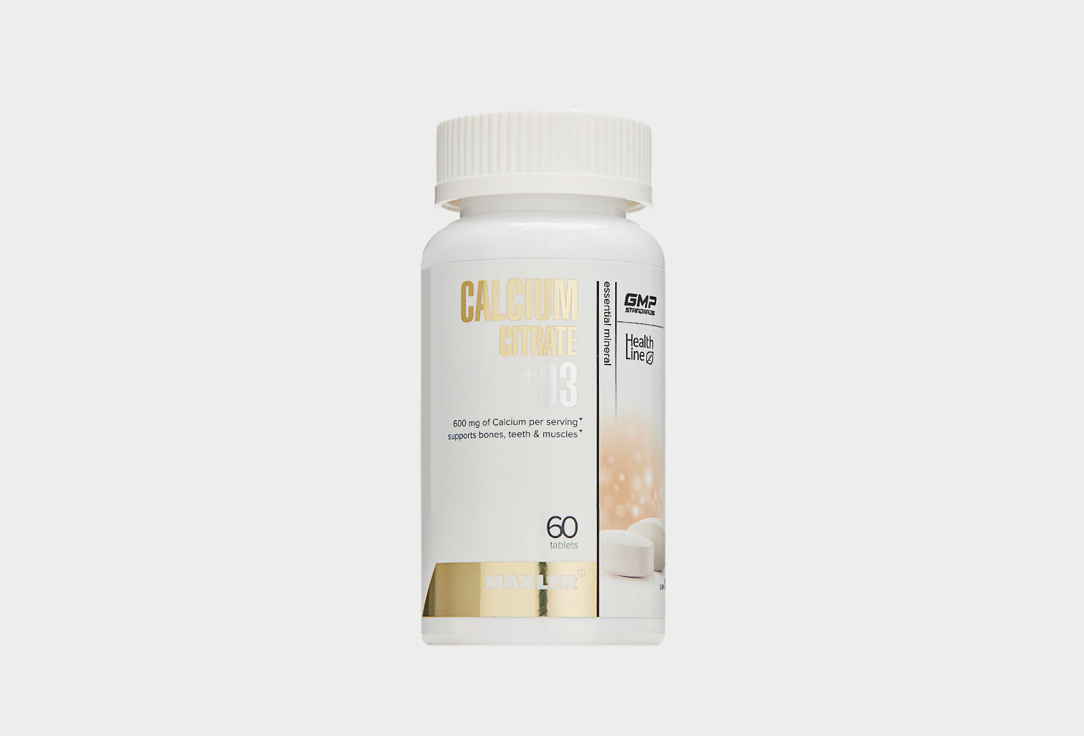 Комплекс витаминов для поддержки опорно-двигательного аппарата MAXLER Calcium Citrate + D3, в таблетках 60 шт комплекс витаминов для поддержки опорно двигательного аппарата парафарм tireo vit tab в таблетках 300 шт