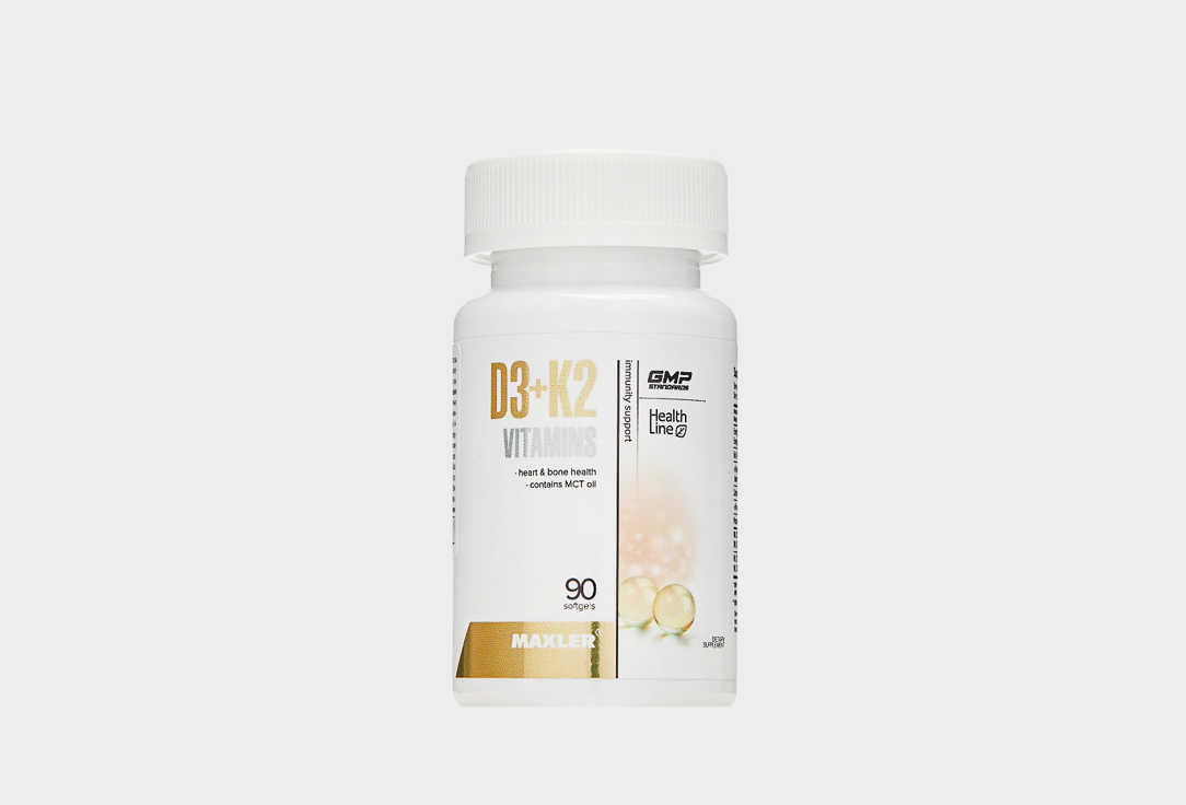Комплекс витаминов для поддержки опорно-двигательного аппарата MAXLER Vitamin D3 + K2, в капсулах 