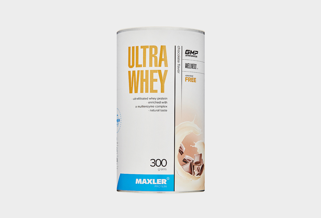 цена Протеин MAXLER Ultra Whey, концентрат сывороточного протеина, изолят сывороточного протеина, Шоколад 300 г