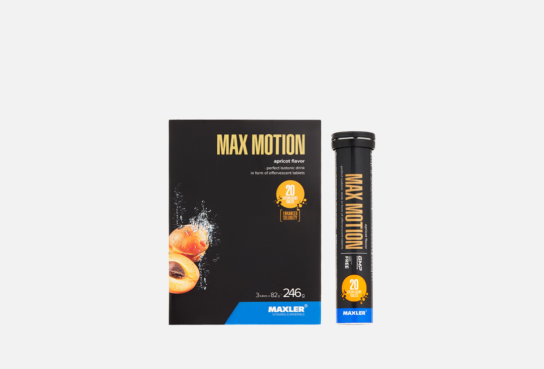Изотоник MAXLER Max Motion, Витамин С, Витамин E, абрикос, в шипучих таблетках 
