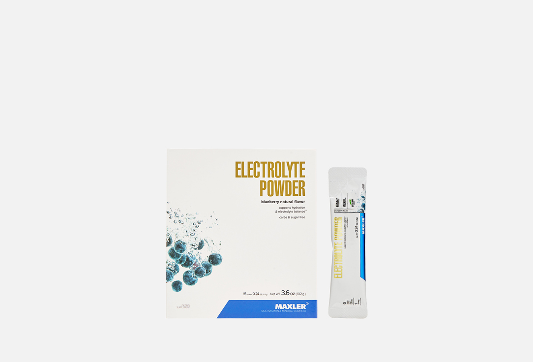 Электролиты MAXLER Electrolyte Powder, Кальций, Магний, Черника, в саше 