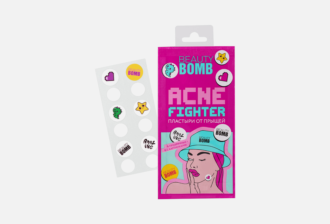 Пластыри от прыщей BEAUTY BOMB Acne Fighter 12 пар глиняная маска beauty bomb acne fighter 1 шт