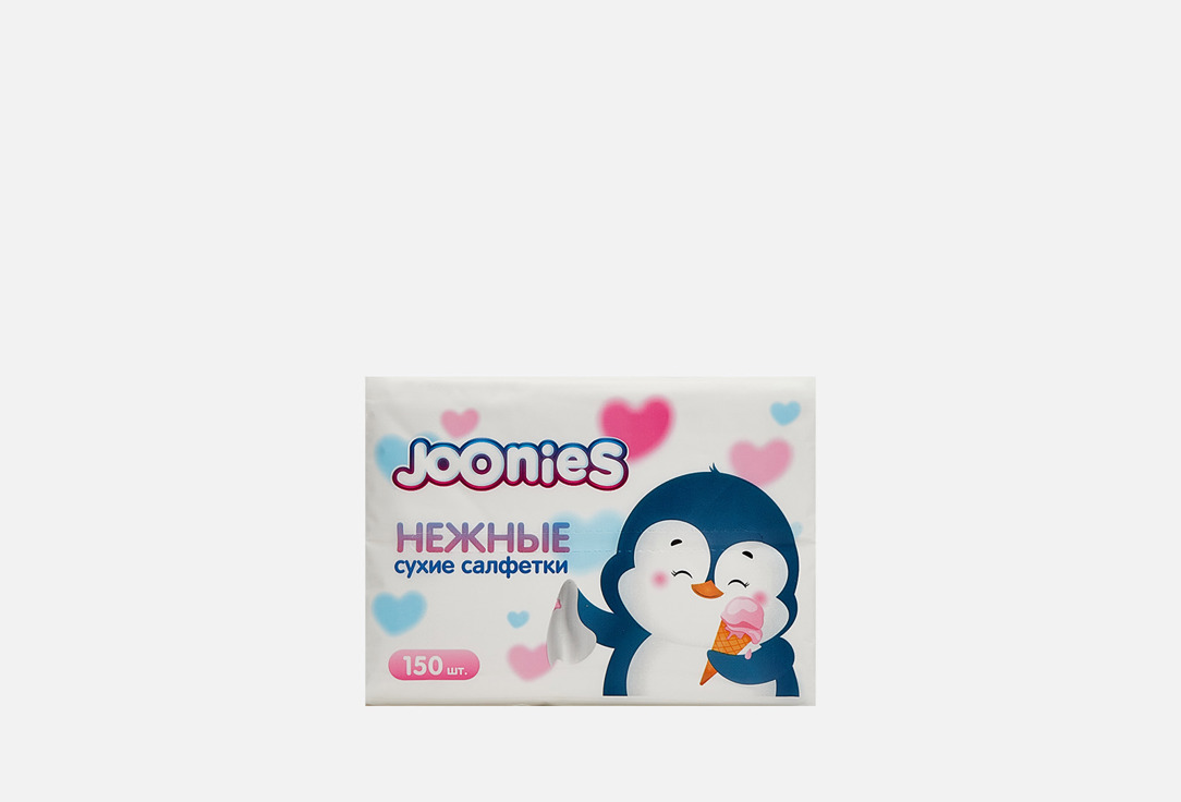 Изображение товара Нежные сухие бумажные салфетки Joonies 150 штук, мягкие и впитывающие