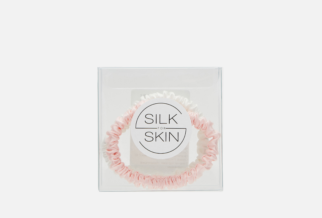 Набор шелковых резинок для волос Silk for Skin white and pink 