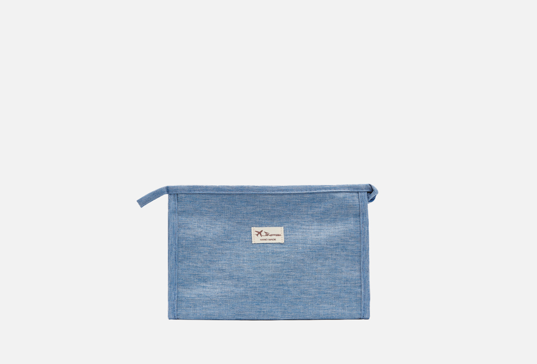 Изображение товара Стильная вместительная косметичка EsDemiDa светло-синяя ручной работы