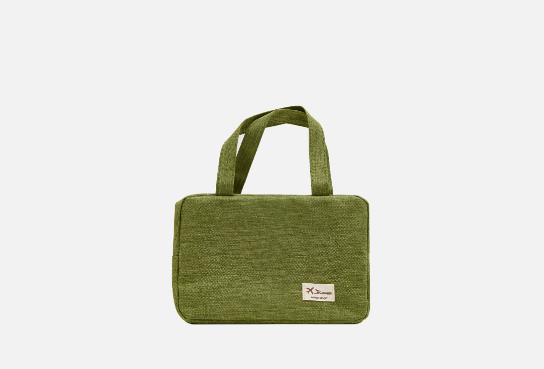 Изображение товара Косметичка EsDemiDa зеленая текстильная дорожная вместительная